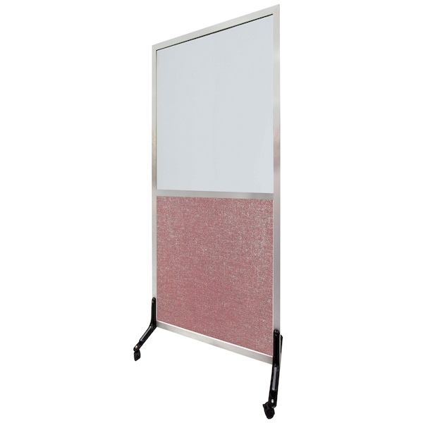 Freestanding Half Glass/Half Fabric Dividers 72"x36" Rose Quartz